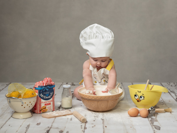 baby baking photoshoot