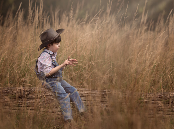 boy in a corn field